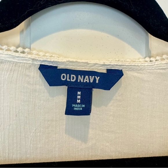 Old Navy | White Cotton Boho Peasant Top Blouse Women’s M - Picture 11 of 12